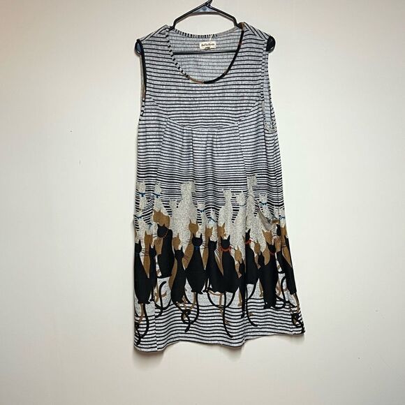 NWT LaVie Lente Cozy Cat Placement Shift Dress Sz S - Picture 6 of 13